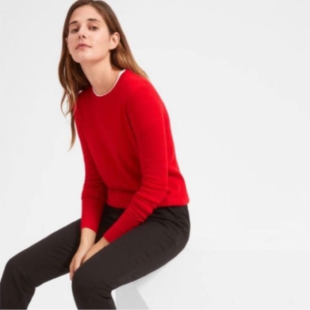 Everlane red cashmere crew neck sweater